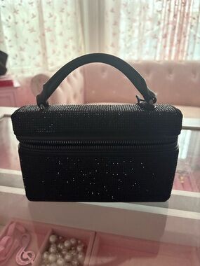 Black Sparkle Top-Handle Evening Bag